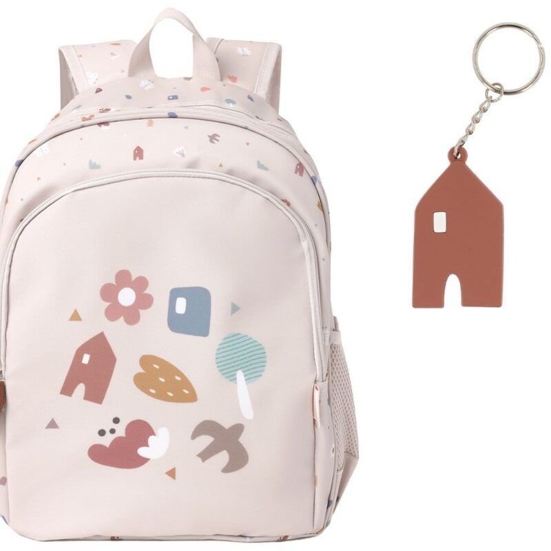 Mochila Mediana Geometric Nature + Llavero Personalizable