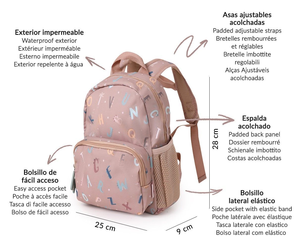 Mochila Infantil Funny Letters Personalizable - Imagen 2