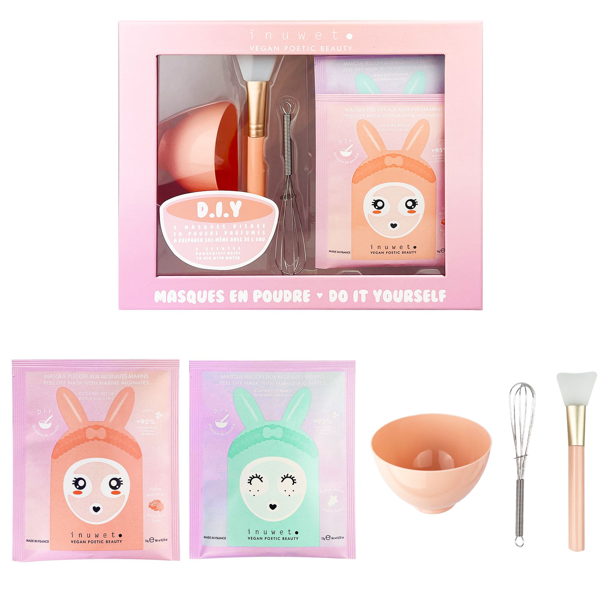 Set completo DIY mascarilla facial peel-off en polvo - Imagen 3