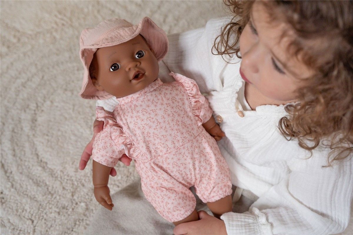 ROPITA DE MUÑECA ROSA FLORES LITTLE DUTCH - Imagen 2