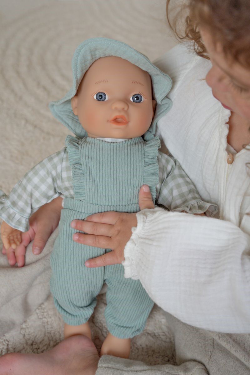 ROPITA DE MUÑECA CUADROS VERDE LITTLE DUTCH - Imagen 2