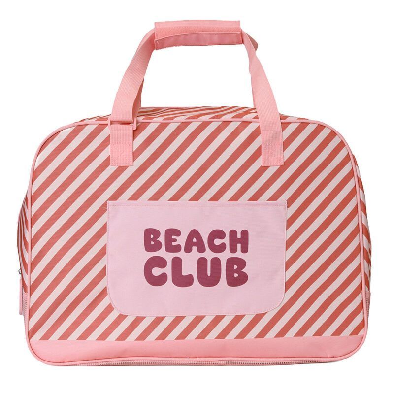 Bolso de Playa con Rejilla Stripes Bloom & Blush